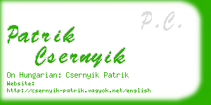 patrik csernyik business card